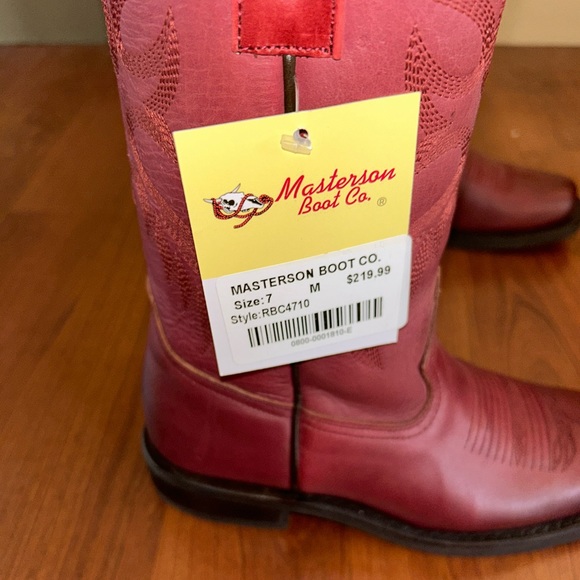 Women’s Red Cowboy Boots Size 7 1/2 - Picture 4 of 5